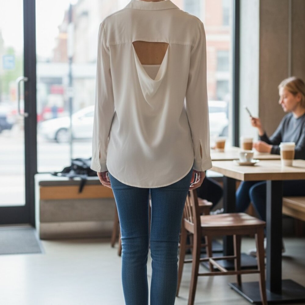 Garage White Blouse Shirt Size Small